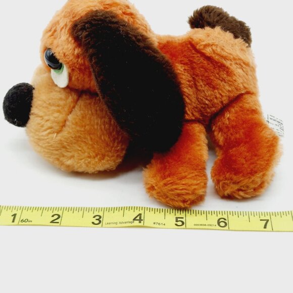 Wallace Berrie Plush Dog 1979 Brown Shredded Nut Shells - Picture 6 of 12